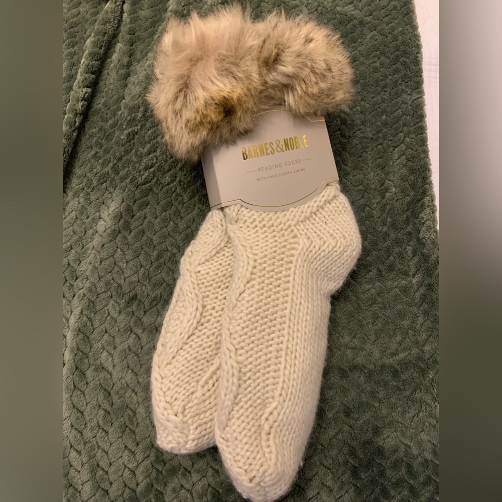 Fuzzy barnes and nobles reading socks